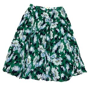 Maeve by Anthropologie Roseanna Women's XL Floral Pleated Midi Skirt Green White